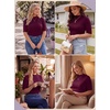 image:imagePrinStory Womens Tops Mock Neck Short Sleeve T Shirts Dressy Casual Ribbed Knit Slim Fit Summer Business Going Out Tops 2026C Wine Red