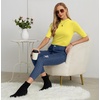 image:imagePrinStory Womens Tops Mock Neck Short Sleeve T Shirts Dressy Casual Ribbed Knit Slim Fit Summer Business Going Out Tops 2026C Yellow