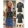 image:imagePrinStory Womens Tops Mock Neck Short Sleeve T Shirts Dressy Casual Ribbed Knit Slim Fit Summer Business Going Out Tops 2026Fp White Star