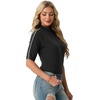 image:imagePrinStory Womens Tops Mock Turtleneck Dressy Casual Business Short Sleeve T Shirts Slim Fit Summer Going Out Tops 202601 Black