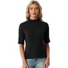 image:imagePrinStory Womens Tops Mock Turtleneck Dressy Casual Business Short Sleeve T Shirts Slim Fit Summer Going Out Tops 202601 Black