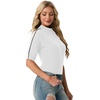 image:imagePrinStory Womens Tops Mock Turtleneck Dressy Casual Business Short Sleeve T Shirts Slim Fit Summer Going Out Tops 202602 Beige White