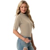 image:imagePrinStory Womens Tops Mock Turtleneck Dressy Casual Business Short Sleeve T Shirts Slim Fit Summer Going Out Tops 202603 Mixed Beige