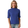 image:imagePrinStory Womens Tops Mock Turtleneck Dressy Casual Business Short Sleeve T Shirts Slim Fit Summer Going Out Tops 202604 Royal Blue