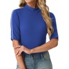 image:imagePrinStory Womens Tops Mock Turtleneck Dressy Casual Business Short Sleeve T Shirts Slim Fit Summer Going Out Tops 202604 Royal Blue