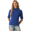 image:imagePrinStory Womens Tops Mock Turtleneck Dressy Casual Business Short Sleeve T Shirts Slim Fit Summer Going Out Tops 202604 Royal Blue
