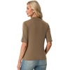 image:imagePrinStory Womens Tops Mock Turtleneck Dressy Casual Business Short Sleeve T Shirts Slim Fit Summer Going Out Tops 202605 Khaki