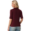 image:imagePrinStory Womens Tops Mock Turtleneck Dressy Casual Business Short Sleeve T Shirts Slim Fit Summer Going Out Tops 202608 Wine Red