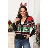 image:imagePrinStory Womens Ugly Christmas Cardigan Sweaters Long Sleeve Button Down Open Front Casual Warm Funny Knit Sweater S2XL01fp Black Red Green Elk