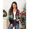image:imagePrinStory Womens Ugly Christmas Cardigan Sweaters Long Sleeve Button Down Open Front Casual Warm Funny Knit Sweater S2XL01fp Black Red Green Elk