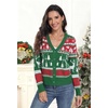 image:imagePrinStory Womens Ugly Christmas Cardigan Sweaters Long Sleeve Button Down Open Front Casual Warm Funny Knit Sweater S2XL02fp Green Elk Snowflake