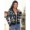 image:imagePrinStory Womens Ugly Christmas Cardigan Sweaters Long Sleeve Button Down Open Front Casual Warm Funny Knit Sweater S2XL03fp Black White Elk