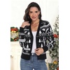 image:imagePrinStory Womens Ugly Christmas Cardigan Sweaters Long Sleeve Button Down Open Front Casual Warm Funny Knit Sweater S2XL03fp Black White Elk