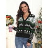image:imagePrinStory Womens Ugly Christmas Cardigan Sweaters Long Sleeve Button Down Open Front Casual Warm Funny Knit Sweater S2XL04fp Black Wh Green Snow