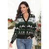 image:imagePrinStory Womens Ugly Christmas Cardigan Sweaters Long Sleeve Button Down Open Front Casual Warm Funny Knit Sweater S2XL04fp Black Wh Green Snow
