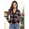 image:imagePrinStory Womens Ugly Christmas Cardigan Sweaters Long Sleeve Button Down Open Front Casual Warm Funny Knit Sweater S2XL05fp Black Snow Letter