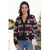 image:imagePrinStory Womens Ugly Christmas Cardigan Sweaters Long Sleeve Button Down Open Front Casual Warm Funny Knit Sweater S2XL05fp Black Snow Letter