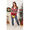 image:imagePrinStory Womens Ugly Christmas Cardigan Sweaters Long Sleeve Button Down Open Front Casual Warm Funny Knit Sweater S2XL06fp Red Deer Snowflake