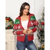 image:imagePrinStory Womens Ugly Christmas Cardigan Sweaters Long Sleeve Button Down Open Front Casual Warm Funny Knit Sweater S2XL06fp Red Deer Snowflake