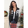 image:imagePrinStory Womens Ugly Christmas Cardigan Sweaters Long Sleeve Button Down Open Front Casual Warm Funny Knit Sweater S2XL08fp Black Snowflake Elk