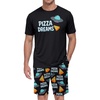 image:imagePrinStory Men Pajama Set Summer Pjs Sleepwear Short Sleeve Graphic Tee and Printed Shorts Novelty Loungewear With PocketPizza Ufo
