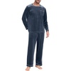 image:imagePrinStory Mens Pajama Set Sleepwear Pjs Long Sleeve Crewneck Shirts and Bottoms Soft Comfy Sleep Sets