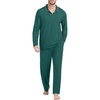 image:imagePrinStory Mens Pajama Set Soft Pjs Sleepwear Nightwear Quick Dry Long Sleeve TwoPieces Loungewear Modal Sleep Sets