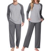image:imagePrinStory Mens Pajama Sets Loungewear Sleepwear Pjs Lightweight Long Sleeve Shirts and Bottoms Soft Comfy Sleep Sets S4XL0dark Gray