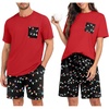 image:imagePrinStory Mens Pajama Sets Summer Pjs Sleepwear Nightwear Lightweight Quick Dry Soft Short Sleeve Sleep Set With Pocket S4XLFp Black Lantern