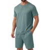 image:imagePrinStory Mens Pajamas Set 2026 Summer Pajama Sets Soft 2 Piece Pjs Set Sleepwear with PocketsHaze Blue