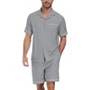 image:imagePrinStory Mens Pajamas Set Short Sleeve Sleepwear Pjs Lightweight TwoPieces Pajama Comfy Loungewear with Pockets S2XLSilver Gray