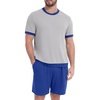 image:imagePrinStory Mens Pajamas Set Short Sleeve Sleepwear Pjs Soft Nightwear 2 Piece Loungewear with Pockets S2XLLight Gray Blue