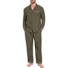 image:imagePrinStory Mens Pajamas Set Sleepwear Pjs Lightweight Long Sleeve Button Down Notched Collar Pajama Comfy Sleep Sets S2XL1army Green