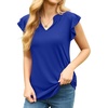 image:imagePrinStory Women Summer Tunic Tops Casual V Neck Ruffle Short Sleeve Knit Shirts Blouse