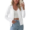 image:imagePrinStory Womens Cardigan Sweaters Long Sleeve Casual Button Down VNeck Open Front Hollow Lightweight Knit Clothes 202602white