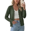 image:imagePrinStory Womens Cardigan Sweaters Long Sleeve Casual Button Down VNeck Open Front Hollow Lightweight Knit Clothes 202613army Green