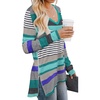image:imagePrinStory Womens Long Sleeve Shirt Fall Tops Casual V Neck Side Split Shirt With Side ZipperFp Blue Stripe