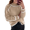 image:imagePrinStory Womens Mock Neck Pullover Sweater Long Sleeve Color Block Loose Knit 2024 Fall and Winter Basic Trend Outfits