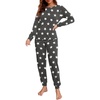 image:imagePrinStory Womens Pajama Set Long Sleeve Sleepwear Nightwear Soft Pjs Lounge Sets With PocketsFpdark Gray Wh Star