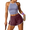 image:imagePrinStory Womens Running Shorts Gym Quick Dry Athletic High Waisted Workout Elastic Cute Shorts with LinerWine Red