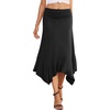 image:imagePrinStory Womens Summer Skirts Spring Casual Elegant Flowy Handkerchief Hemline Midi Floral Skirt M Black