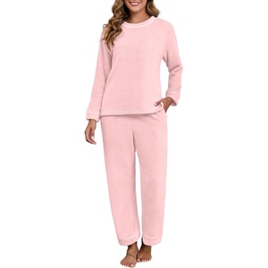 image:imagePrinStory Fluffy Pajamas for Women Winter Soft Fleece Warm Pajama Set Fuzzy Pjs Flannel 2 Piece Lounge Sets with PocketsLight Pink