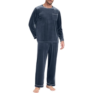 image:imagePrinStory Mens Pajama Set Sleepwear Pjs Long Sleeve Crewneck Shirts and Bottoms Soft Comfy Sleep Sets
