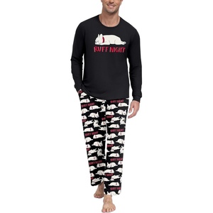 image:imagePrinStory Mens Pajama Sets Loungewear Sleepwear Pjs Lightweight Long Sleeve Shirts amp Bottoms Soft Comfy Sleep Sets S2XLFp Black Bottom Bago