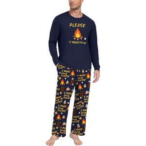 image:imagePrinStory Mens Pajama Sets Loungewear Sleepwear Pjs Lightweight Long Sleeve Shirts amp Bottoms Soft Comfy Sleep Sets S2XLFp Dw Navy Flames