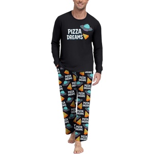 image:imagePrinStory Mens Pajama Sets Loungewear Sleepwear Pjs Lightweight Long Sleeve Shirts amp Bottoms Soft Comfy Sleep Sets S2XLFp Pizza Ufo