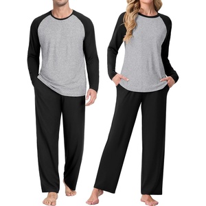 image:imagePrinStory Mens Pajama Sets Loungewear Sleepwear Pjs Lightweight Long Sleeve Shirts and Bottoms Soft Comfy Sleep Sets S4XLBlack Gray