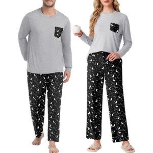 image:imagePrinStory Mens Pajama Sets Loungewear Sleepwear Pjs Lightweight Long Sleeve Shirts and Bottoms Soft Comfy Sleep Sets S4XLBlack Star Moon
