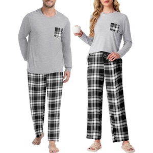 image:imagePrinStory Mens Pajama Sets Loungewear Sleepwear Pjs Lightweight Long Sleeve Shirts and Bottoms Soft Comfy Sleep Sets S4XLBlack White Plaid