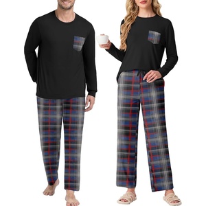 image:imagePrinStory Mens Pajama Sets Loungewear Sleepwear Pjs Lightweight Long Sleeve Shirts and Bottoms Soft Comfy Sleep Sets S4XLBlue Red Plaid